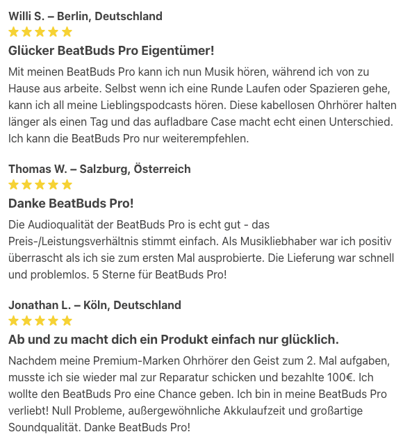 BeatBuds Pro Erfahrungsberichte